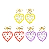 Heart Handmade Glass Seed Beads Dangle Stud Earrings EJEW-MZ00369-2