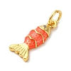 Brass Micro Pave Cubic Zirconia Enamel Pendants KK-I276-23G-3