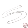 Anti-Tarnish Rhodium Plated 925 Sterling Silver Cable Chains Necklace for Women STER-I021-08A-P-4