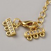 Brass Micro Pave Clear Cubic Zirconia Ends with Chains FIND-WH20023-216G-02-2