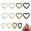 12Pcs 4 Colors Alloy Spring Gate Rings FIND-NB0006-20B-1