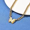 304 Stainless Steel Butterfly Pendant Twisted Chain Necklaces NJEW-U023-06G-2