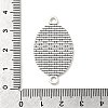 Antique Silver Tibetan Style Alloy Flat Oval Cabochon Connector Settings TIBE-M022-05AS-4