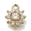 Rack Plating Brass Micro Pave Cubic Zirconia Charms KK-M014-04G-1