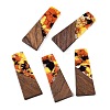 Opaque Resin & Walnut Wood Pendants RESI-T058-04J-1