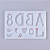 Letter ABDL & Heart & Moon & Triangle & Hexagon & Number 8 Shape DIY Silicone Pendant & Link Molds DIY-WH0161-86-2
