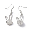 Natural Quartz Crystal Rabbit Dangle Earrings EJEW-A092-05P-20-2