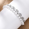 Cherry Brass Micro Pave Clear Cubic Zirconia Link Bracelets for Women BJEW-G740-02P-3
