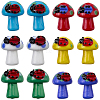 12Pcs 6 Colors Handmade Lampwork Beads LAMP-SC0001-86-1
