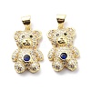 Brass Cubic Zirconia Pendants KK-G446-26G-04-2