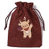 Christmas Theme Jute Cloth Storage Bags ABAG-F010-01B-01-2