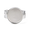 Hollow Heart 304 Stainless Steel Cuff Ring Components SA-CBA82C8-02D-P-2