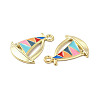 Alloy Enamel Pendant Rhinestone Settings ENAM-B050-14G-03-3