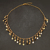 Elegant Brass Round Star Tassel Bib Necklaces for women IM1907-1