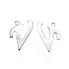 Tarnish Resistant 304 Stainless Steel Letter Charms LS-STAS-F039-01V-P-2