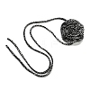 Leopard Print Pattern Fabric Rose Tie Choker Necklaces for Women LS-NJEW-Z022-01I-2