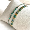 2Pcs 2 Styles Natural Fuchsite & Glass & Iron Braided Bead Bracelet Sets VQ5564-1