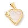 Natural Shell Locket Pendants KK-K332-15G-05-1