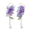 Shell Pearl Dangle Earrings EJEW-TA00617-3