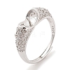 925 Sterling Silver Micro Pave Cubic Zirconia Adjustable Ring Settings STER-B003-13P-1