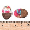 Transparent Resin and Walnut Wood Pendants RESI-T057-04K-4