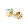 Brass Enamel European Beads KK-B141-28G-2