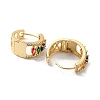 Brass Micro Pave Colorful Cubic Zirconia Hoop Earrings EJEW-E295-10KCG-2