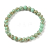 Synthetic Turquoise(Dyed) Round Beaded Stretch Bracelets G-U005-01A-07-1