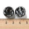 Printed Wood European Beads WOOD-G022-08A-05-3