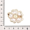 Alloy Crystal Rhinestone Flower Brooch Pins with ABS Pearl for Clothes Backpack JEWB-T005-03-3