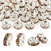 30Pcs 2 Colors Brass Rhinestone Spacer Beads RB-TA0001-29B-1