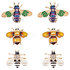 6Pcs 3 Styles Bees Enamel Pins JEWB-FH0002-58-6