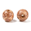 Round Printed Natural Maple Wood Beads WOOD-R243-16mm-B08-2