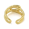 Oval Knot Brass Open Cuff Rings for Women RJEW-Z050-03G-3