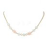 2Pcs 2 Colors Crackle Glass Rondelle Beaded Necklaces NJEW-JN05485-4