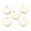 Brass Enamel Pendants X-KK-B027-03G-D-1