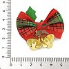 Cloth & Iron Christmas Bowknot Bell Hanging Ornaments  HJEW-S004-01D-3