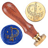 Golden Plated Brass Sealing Wax Stamp Head AJEW-WH0208-945-1