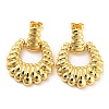 Brass Hollow Teardrop Dangle Stud Earrings EJEW-C066-09G-1