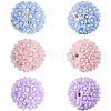 6Pcs 3 Colors Handmade Polymer Clay Rhinestone Floral Ball Beads CLAY-SC0002-14-1