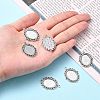 Tibetan Style Antique Silver Alloy Flat Oval Pendant Cabochon Settings LS-TIBEP-M022-19AS-4