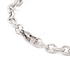 201 Stainless Steel Rectangle & Clover Charm Bracelet with Cable Chain for Women STAS-P304-18P-4