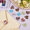14Pcs 2 Bags Heart Polyester Embroidery Sew On Patches PATC-CY0001-74-4