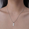 201 Stainless Steel Word Happy Pendant Necklace NJEW-OY001-38-2