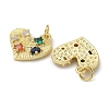 Rack Plating Brass Micro Pave Cubic Zirconia Pendants KK-K392-28G-2