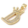 Rack Plating Brass Micro Pave Cubic Zirconia Pendants KK-D535-01D-RS-2