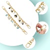 4Pcs 4 Styles Alloy Rhinestone with Acrylic Pearl Bead Charm Cable Chain Bag Decorative Chains HJEW-FS00060-04-2