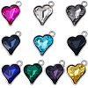 20Pcs 10 Colors Alloy Glass Pendants FIND-BM0001-18-7