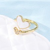 Brass Micro Pave Clear Cubic Zirconia Cuff Rings for Women RJEW-U047-24G-01-1