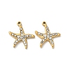 304 Stainless Steel Rhinestone Starfish STAS-I322-34G-01-1